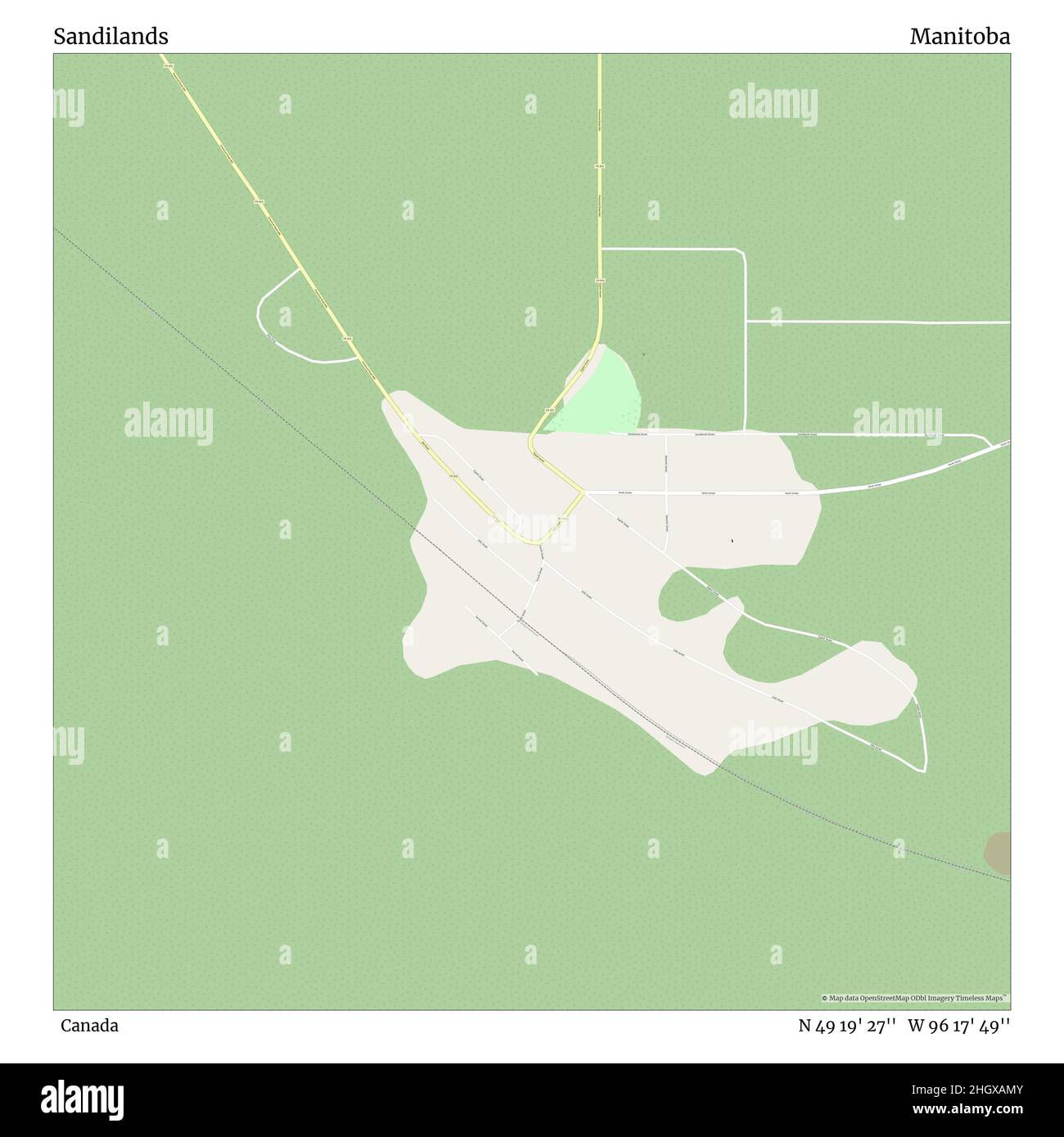 Sandilands, Canadá, Manitoba, N 49 19' 27'', W 96 17' 49'', MAP