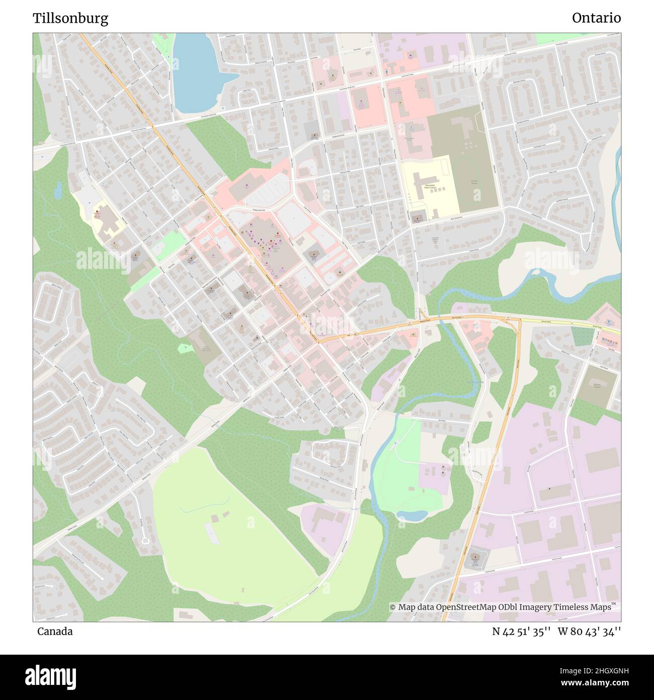 Mapa de tillsonburg ontario fotografías e imágenes de alta resolución