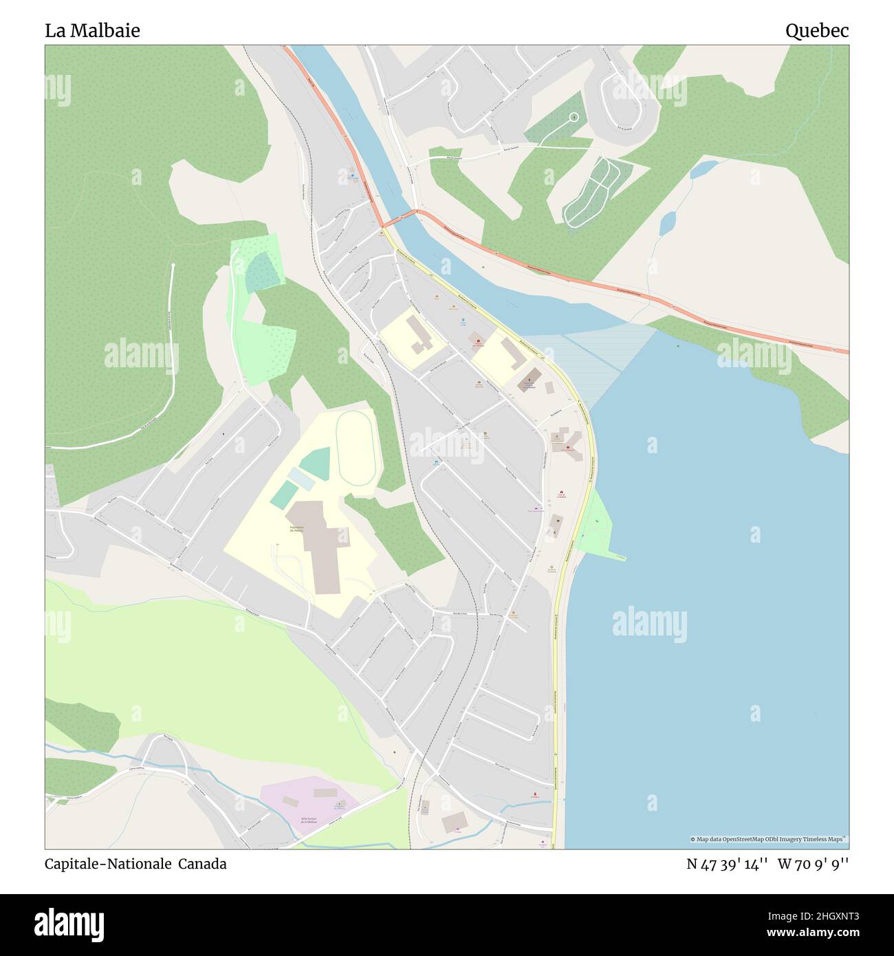 Mapa de la malbaie quebec Imágenes recortadas de stock Alamy
