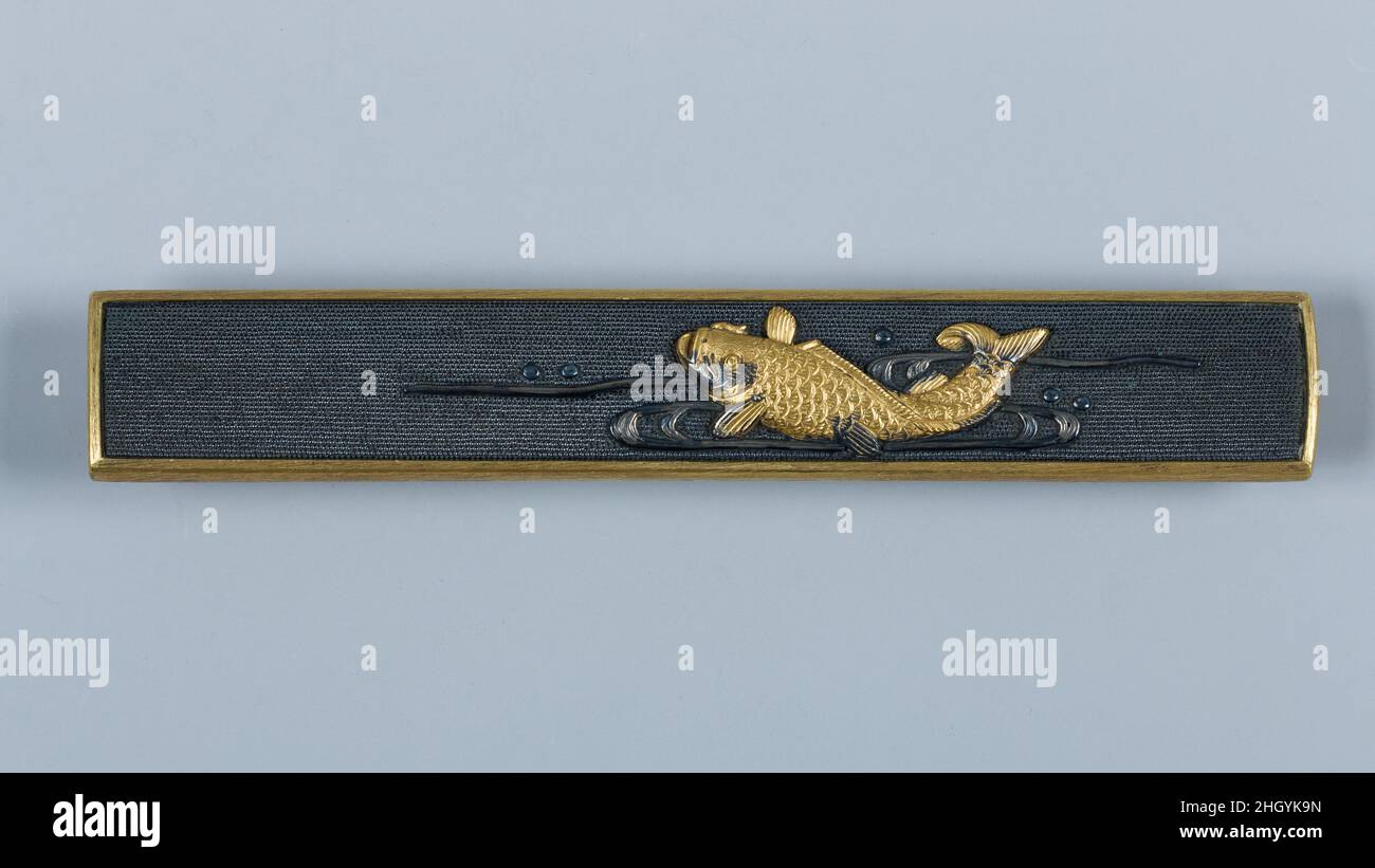 Juego de accesorios de espada (Mitokoromono) con dos mangos de cuchilla  adicionales (Kozuka) y un par de ornamentos de empuñadura (Menuki) a  mediados de finales del siglo 18th ¿Tienes? Mitsumori (¿Keij?) Japonés