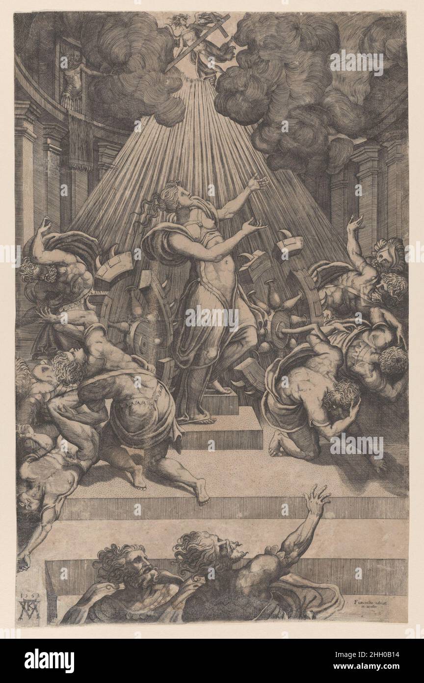 El martirio de Santa Catalina 1563 Mario Cartaro italiano. El martirio