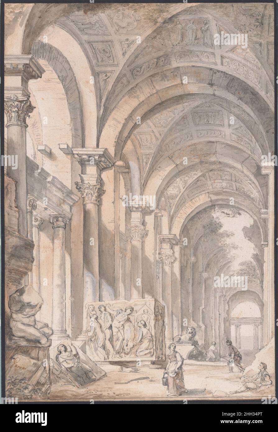 capriccio Arquitectónico con Figuras y Antigüedades –65 Giovanni  Paolo Panini Giovanni Paolo Panini fue un pintor y dibujante especializado  en escenas arquitectónicas de Roma, tanto topográficas como inventadas. Fue  contratado por la
