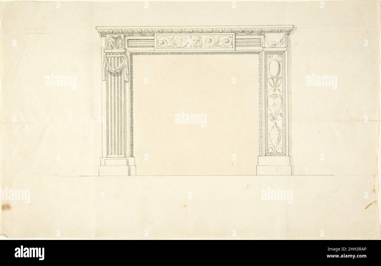 Diseño para un chimnepiece 1740–96 Sir William Chambers British, nacido en Suecia. Diseño para una chimnepiece. Sir William Chambers (británico (nacido en Suecia), Göteborg 1723–1796 Londres). 1740–96 Foto de stock