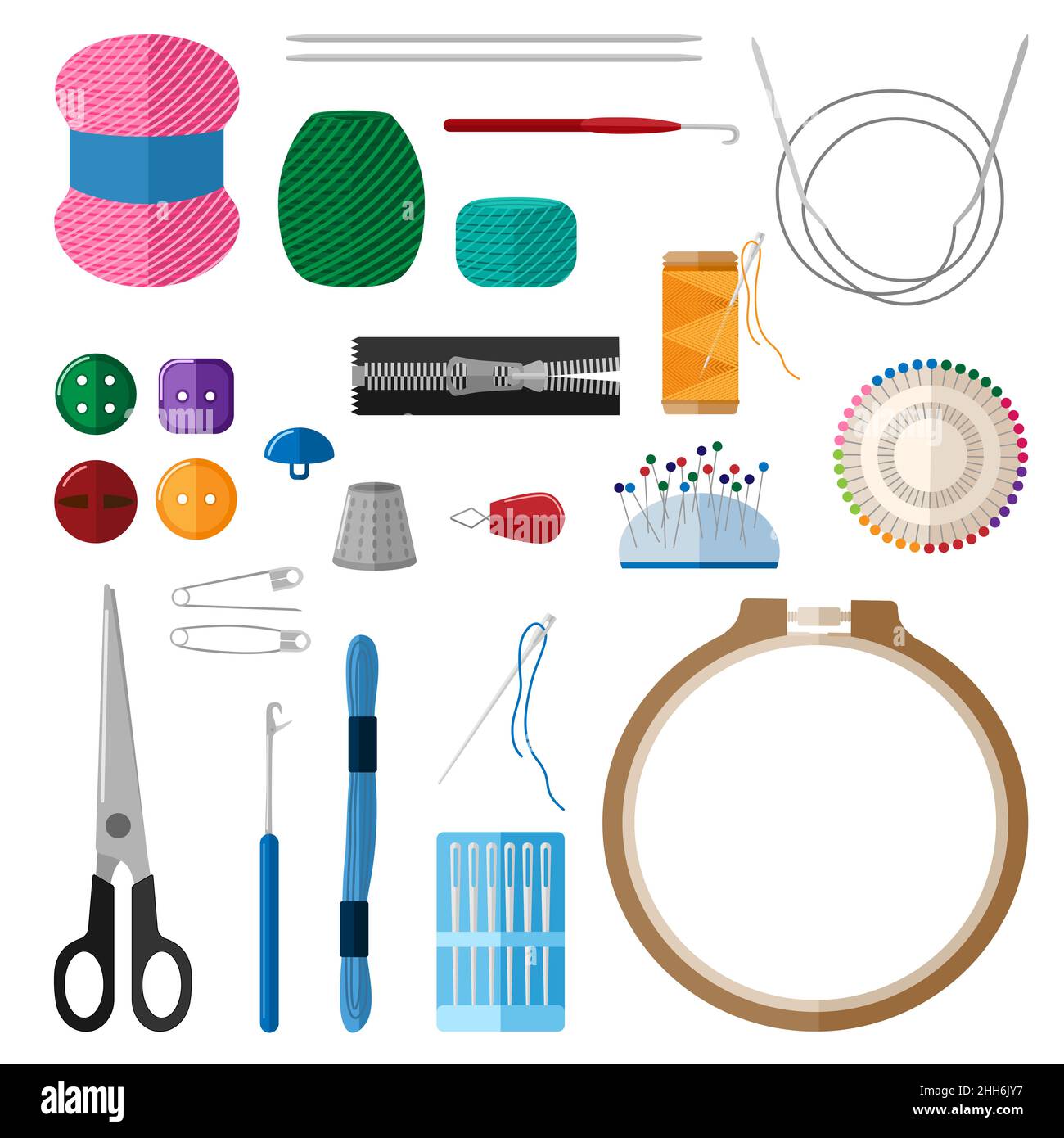 Máquina de coser. Kit de costura realista elementos de colección de  producción profesional agujas hilos alfileres centímetro decente vector  imágenes conjunto Imagen Vector de stock - Alamy
