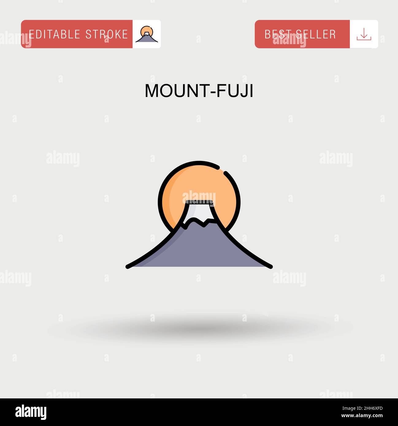 Icono de vector sencillo del Monte fuji. Ilustración del Vector