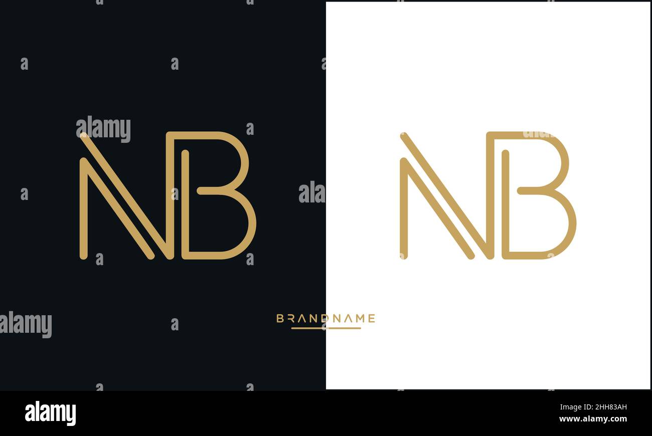 NB, BN, N, B Cartas abstractas Monograma emblema distintivo Ilustración del Vector