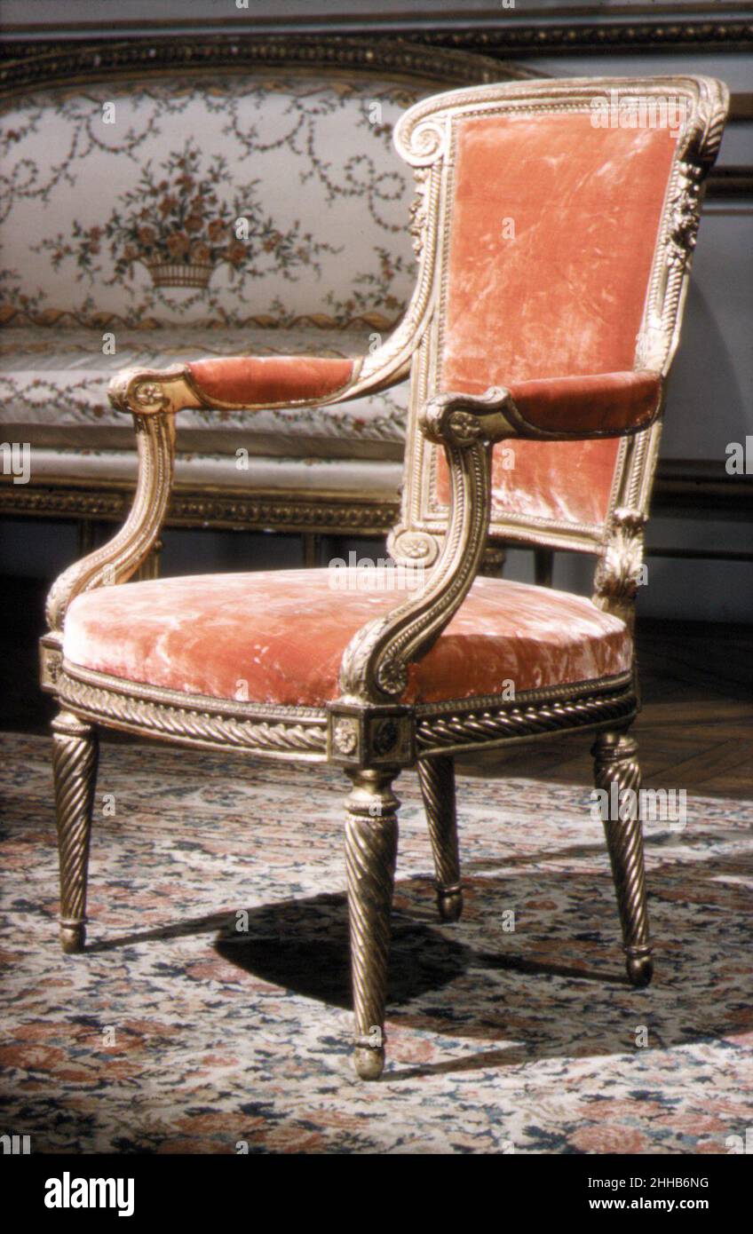 Sillón (parte de un conjunto) ca. 1780–90 Georges Jacob French Parte de un  conjunto más grande de muebles de asiento, estos elegantes sillones con un  respaldo cóncavo, son los llamados fauteuils en