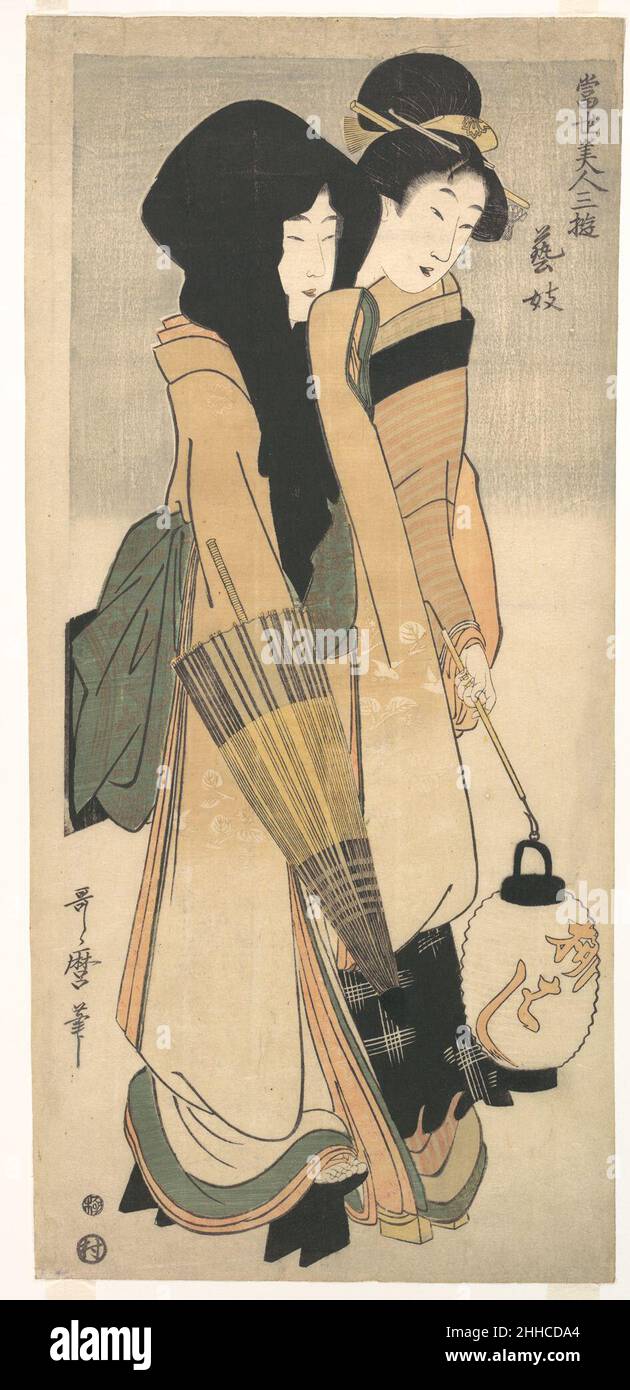 “Geisha” de la serie Tres Amutaciones de Beauties Contemporáneas (Tōsei bijin san’Yū: Geigi) ca. 1800 Kitagawa Utamaro Japonés. “Geisha” de la serie Tres Amutaciones de Beauties Contemporáneas (Tōsei bijin san’Yū: Geigi) 37335 Foto de stock