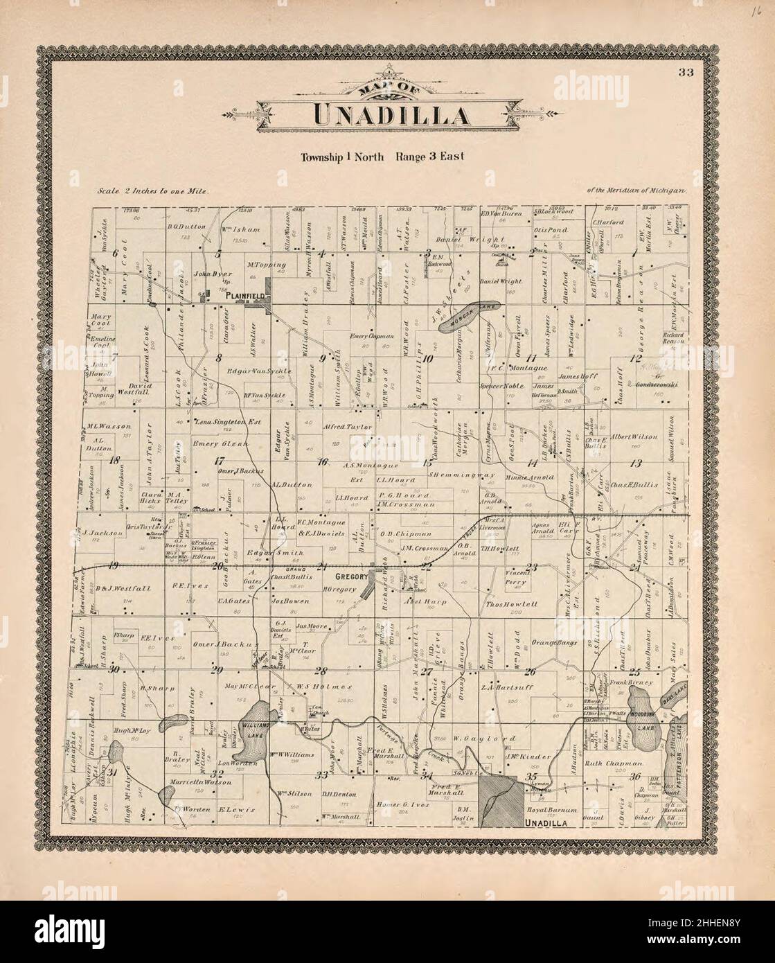 Atlas estándar del condado de Livingston, Michigan incluyendo un