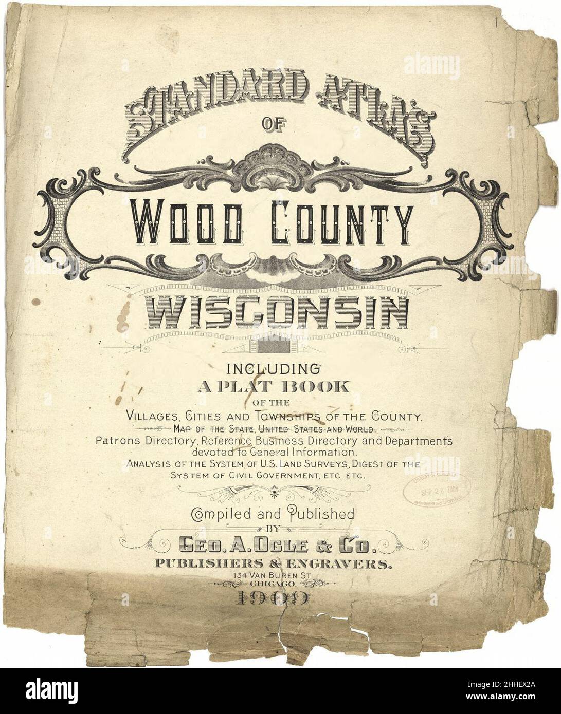 Atlas estándar de Wood County, Wisconsin incluyendo un libro de plat