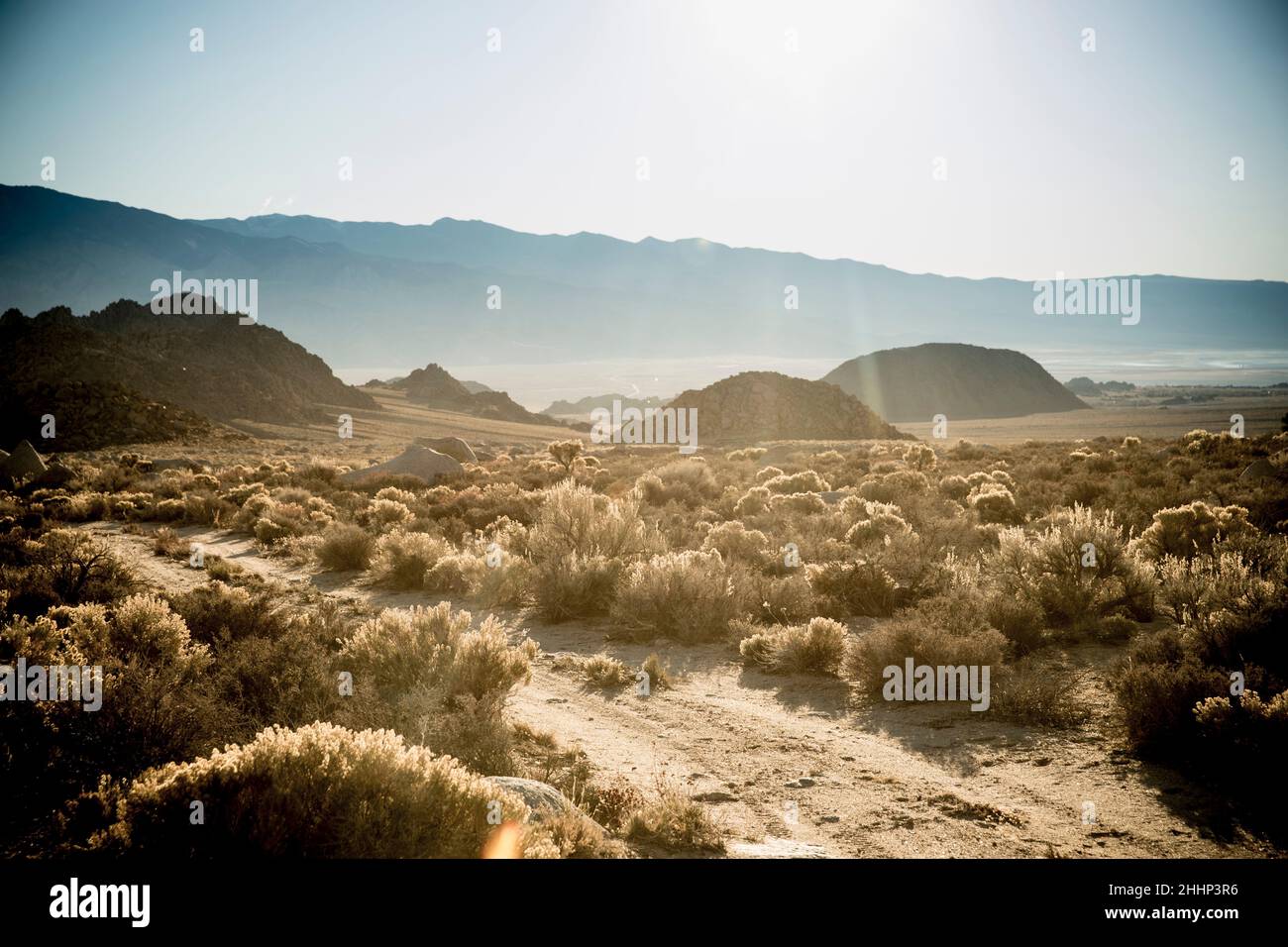 Vista del paisaje de Alabama Hills, California Foto de stock