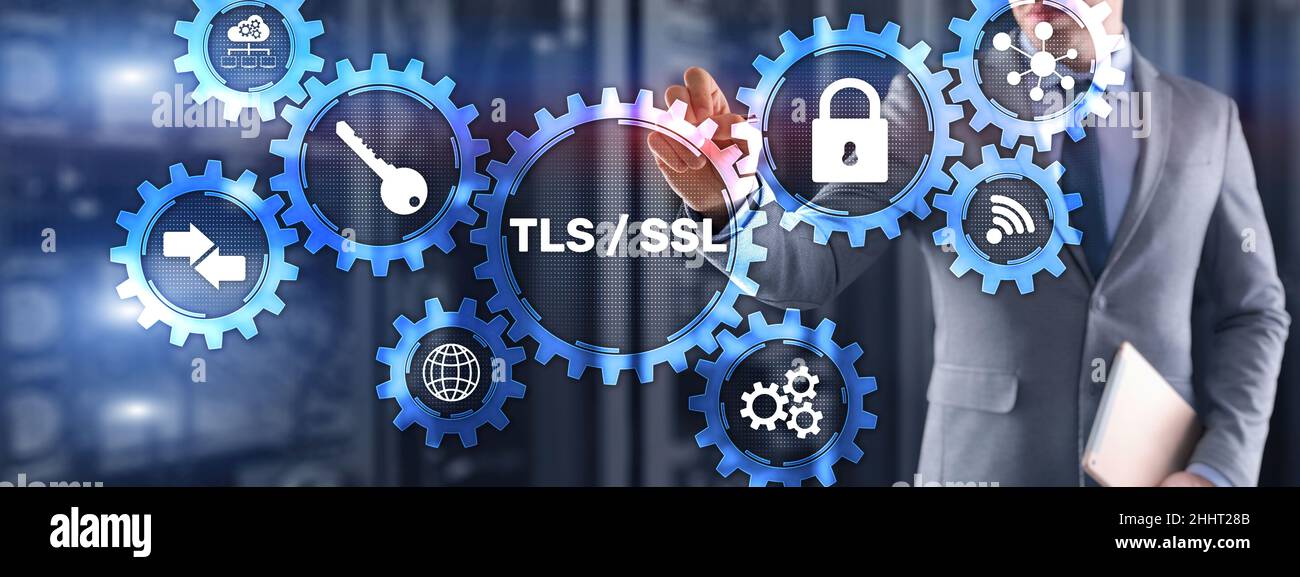 Seguridad de la capa de transporte. Nivel de socket seguro. SSL TLS Fotografía de stock Alamy