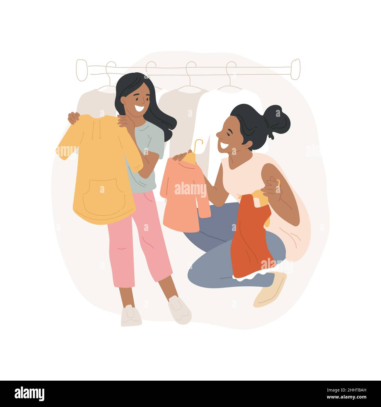 Madre E Hija Negras Comprando Ropa Ilustración del Vector - Ilustración de  manera, fuente: 183756782