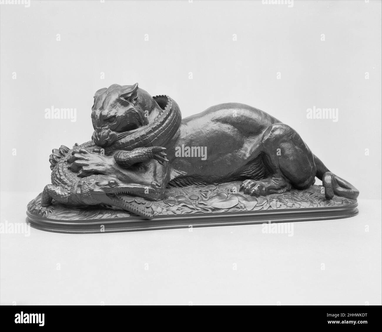 1831 French Museum Art Tigre dévorant un gavial Tiger Devouring a Gavial by Antoine-Louis Barye Marble -PLA 3D Print Tabletop Statue