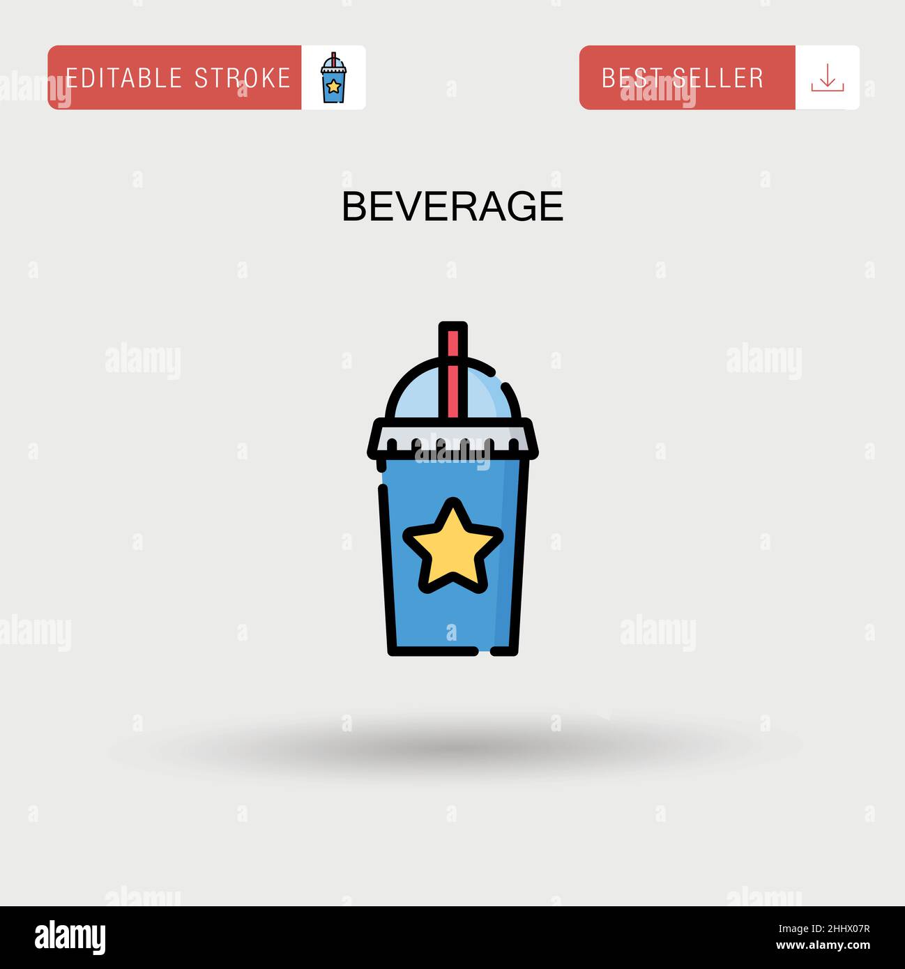 Icono de vector simple de bebidas. Ilustración del Vector