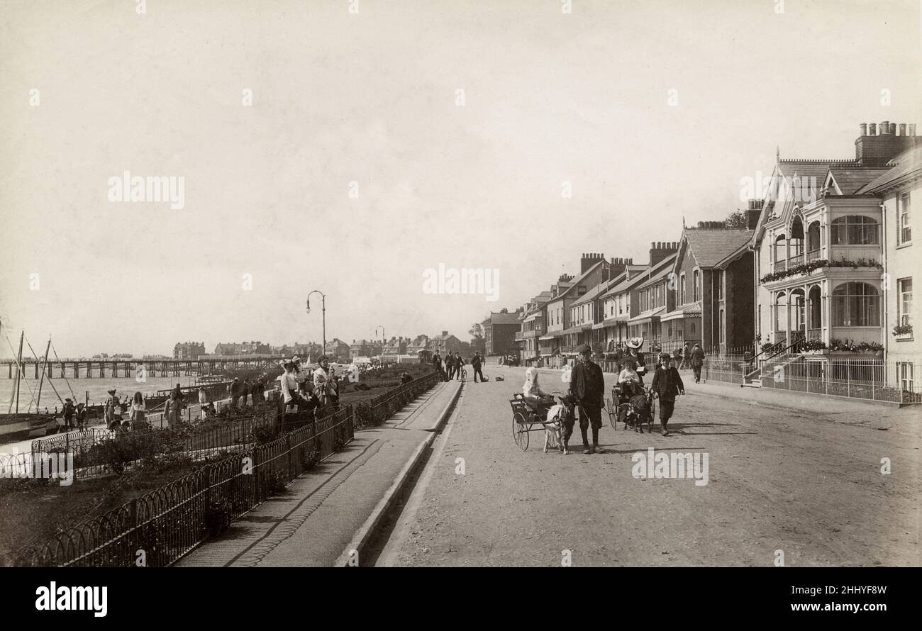 Fotografía vintage, finales de 19th, principios del siglo 20th, vista de Felixtowe Promenade, Felixstowe Foto de stock