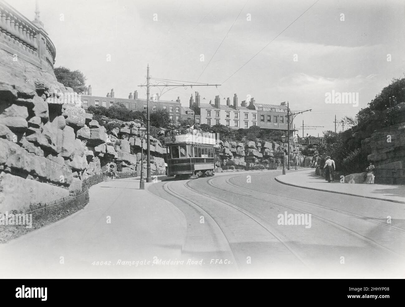 Fotografía vintage, finales de 19th, principios del siglo 20th, vista de Madeira Road, Ramsgate, East Kent Foto de stock