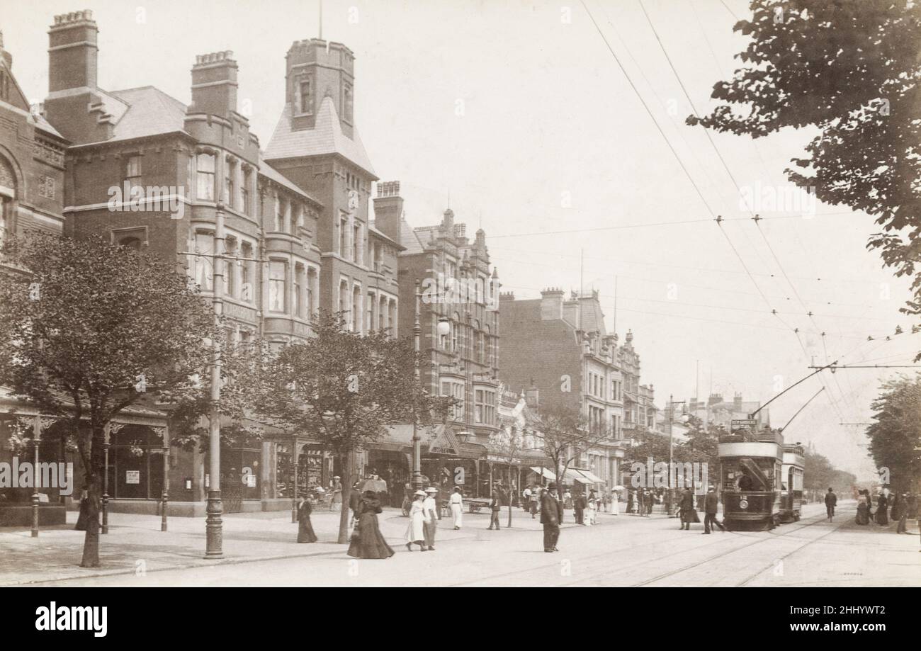 Fotografía vintage, finales de 19th, principios del siglo 20th, vista de Lord Street, Southport, Merseyside Foto de stock