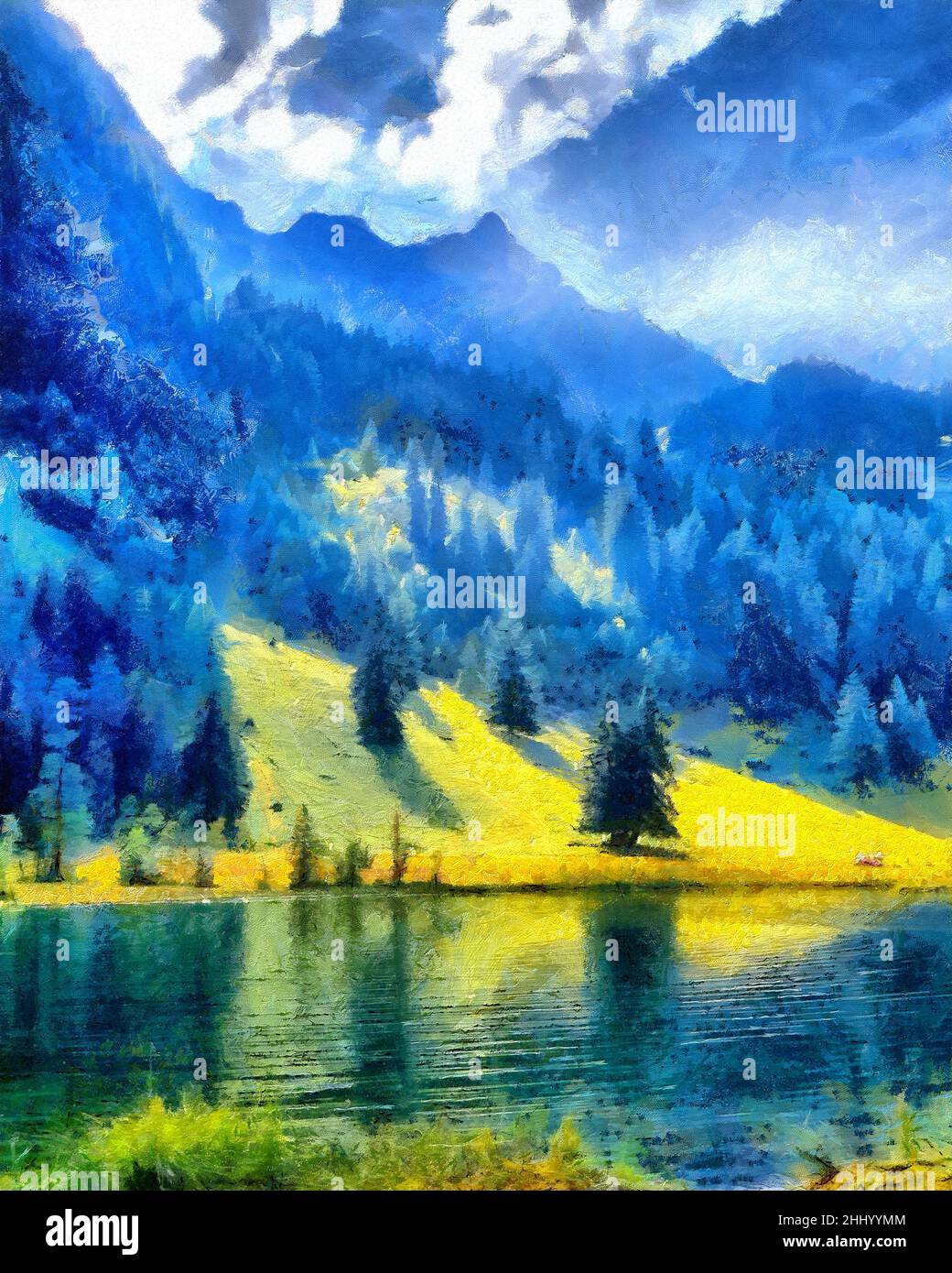 Paisaje de montaña pintado acuarela fotografías e imágenes de alta  resolución - Página 4 - Alamy