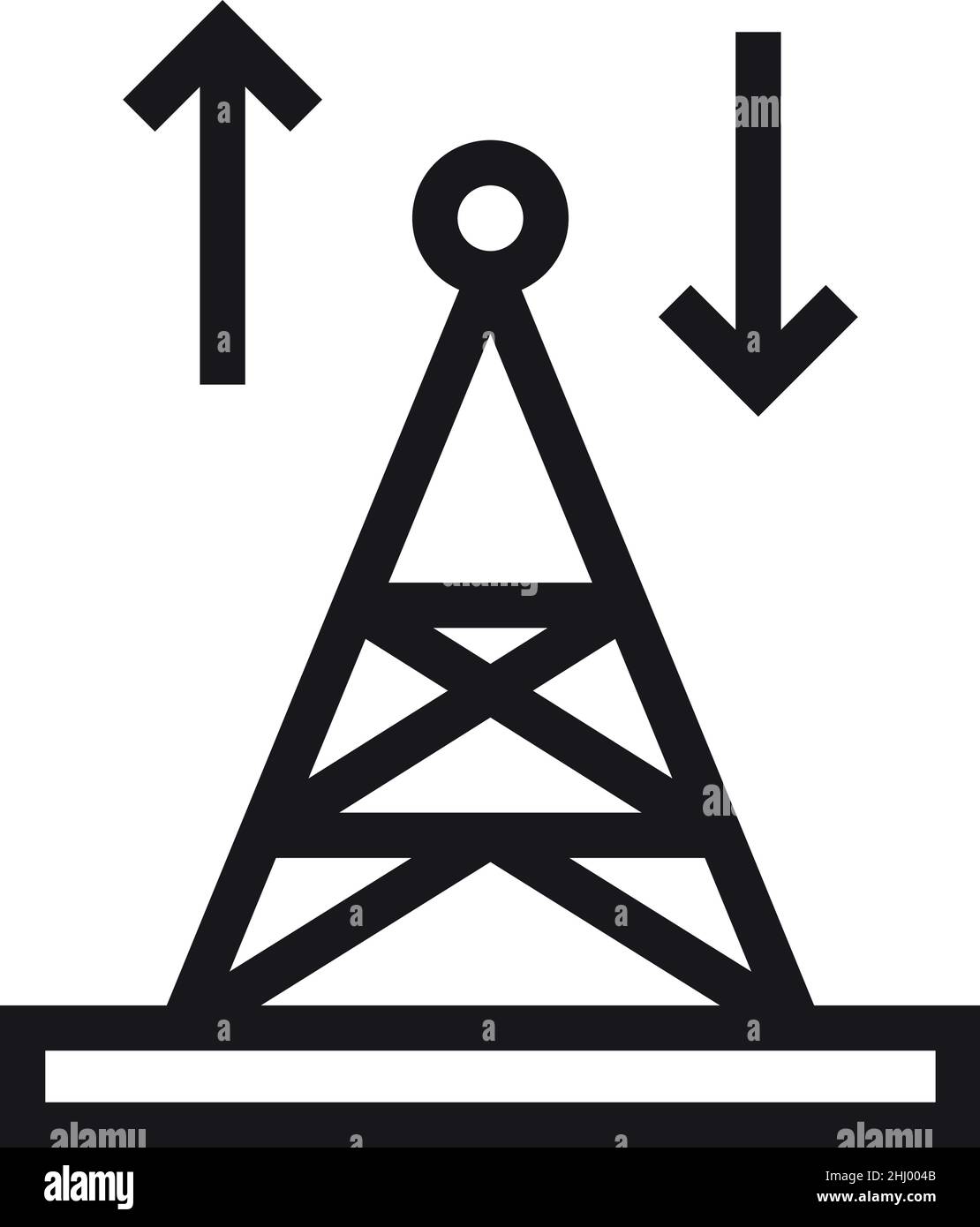 antena de icono de torre de radio. transmisión de señales de