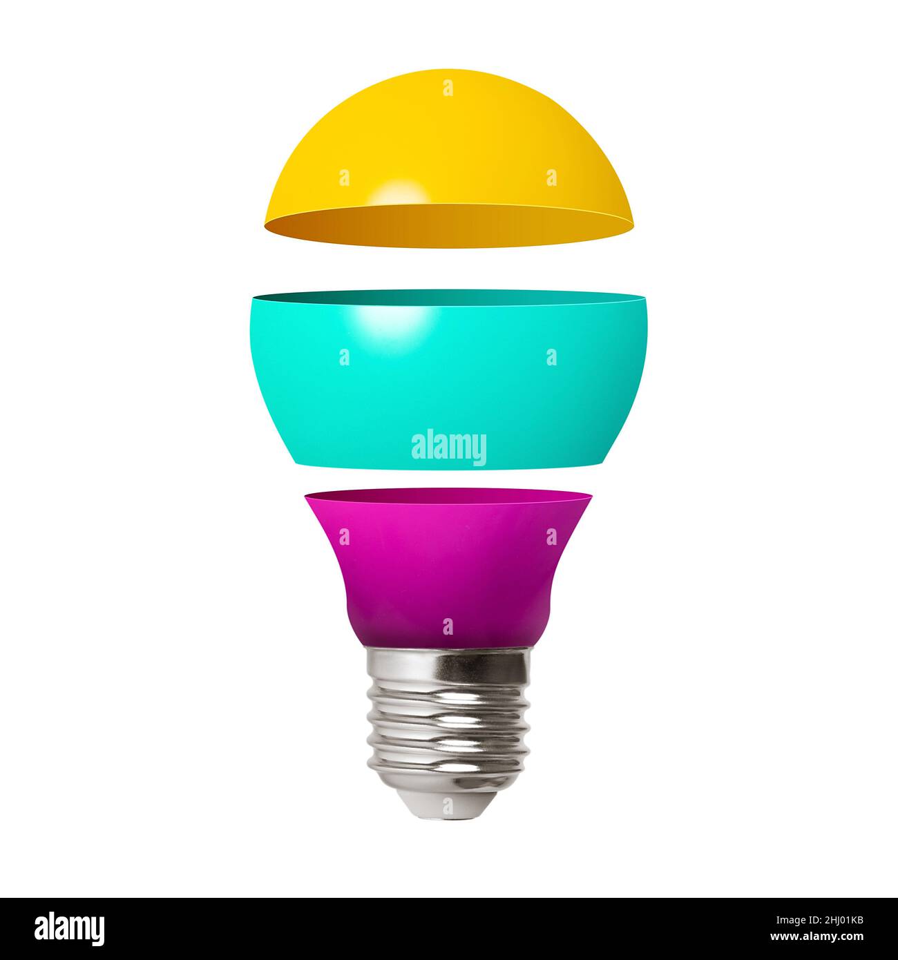 Concepto de inspiración de idea creativa con bombilla multicolor Fotografía  de stock - Alamy
