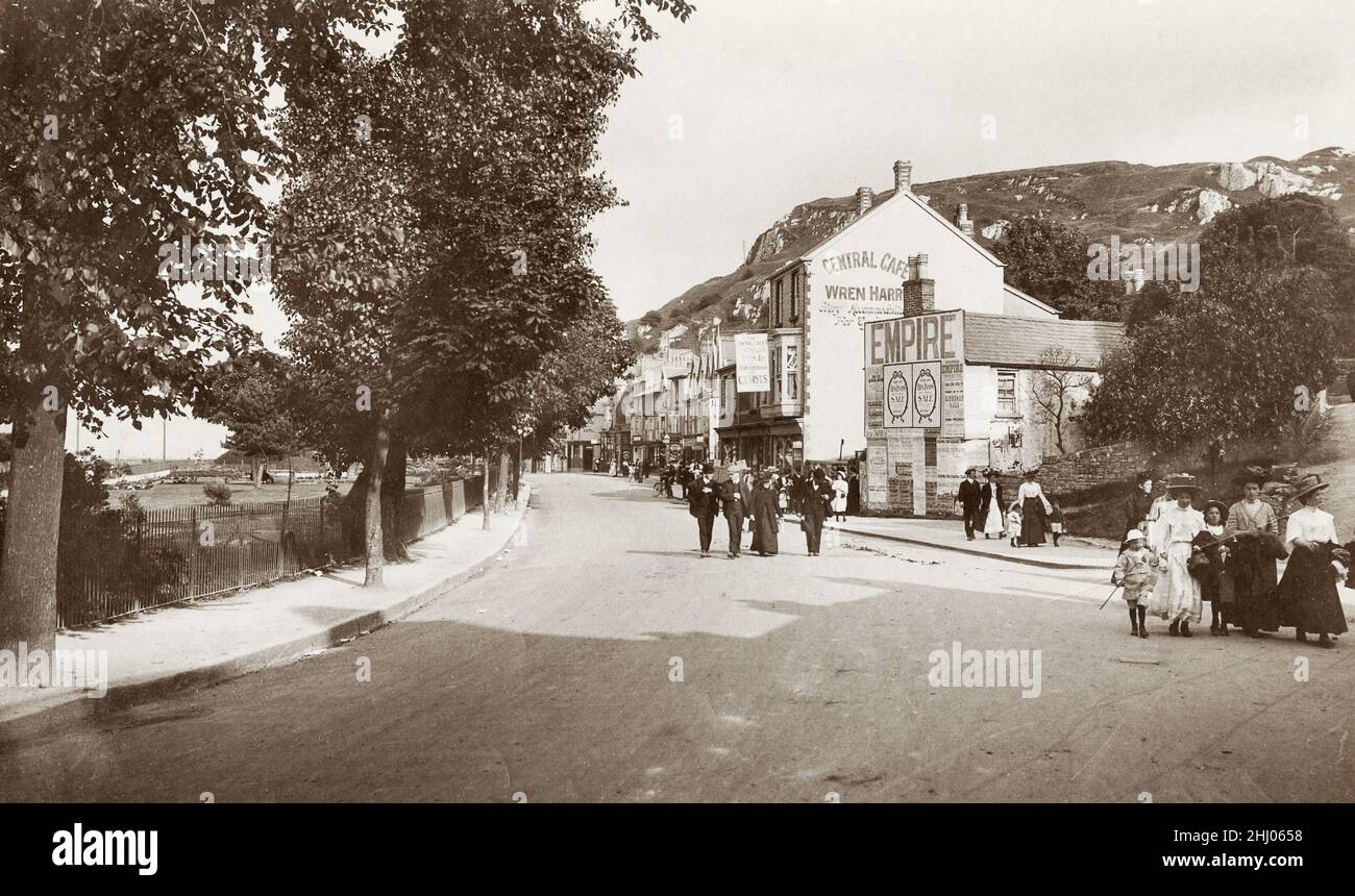 Fotografía vintage, finales de 19th, principios del siglo 20th, vista de Mumbles, Swansea Bay, Gales Foto de stock