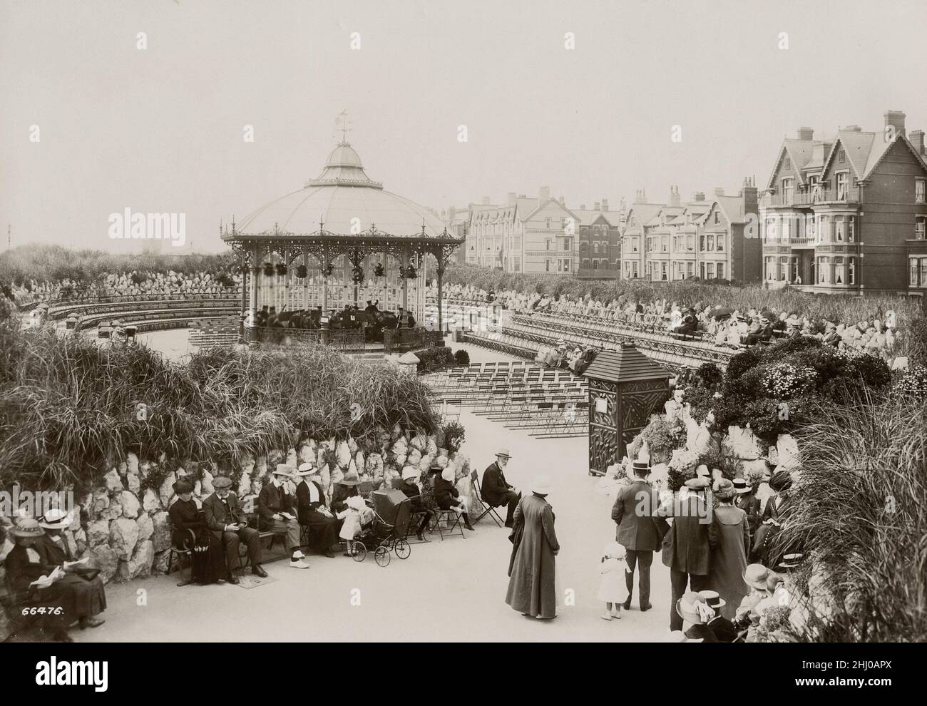 Fotografía vintage, finales de 19th, principios del siglo 20th, vista de 1913 Bandstand, St Anne's on Sea, Lancashire Foto de stock