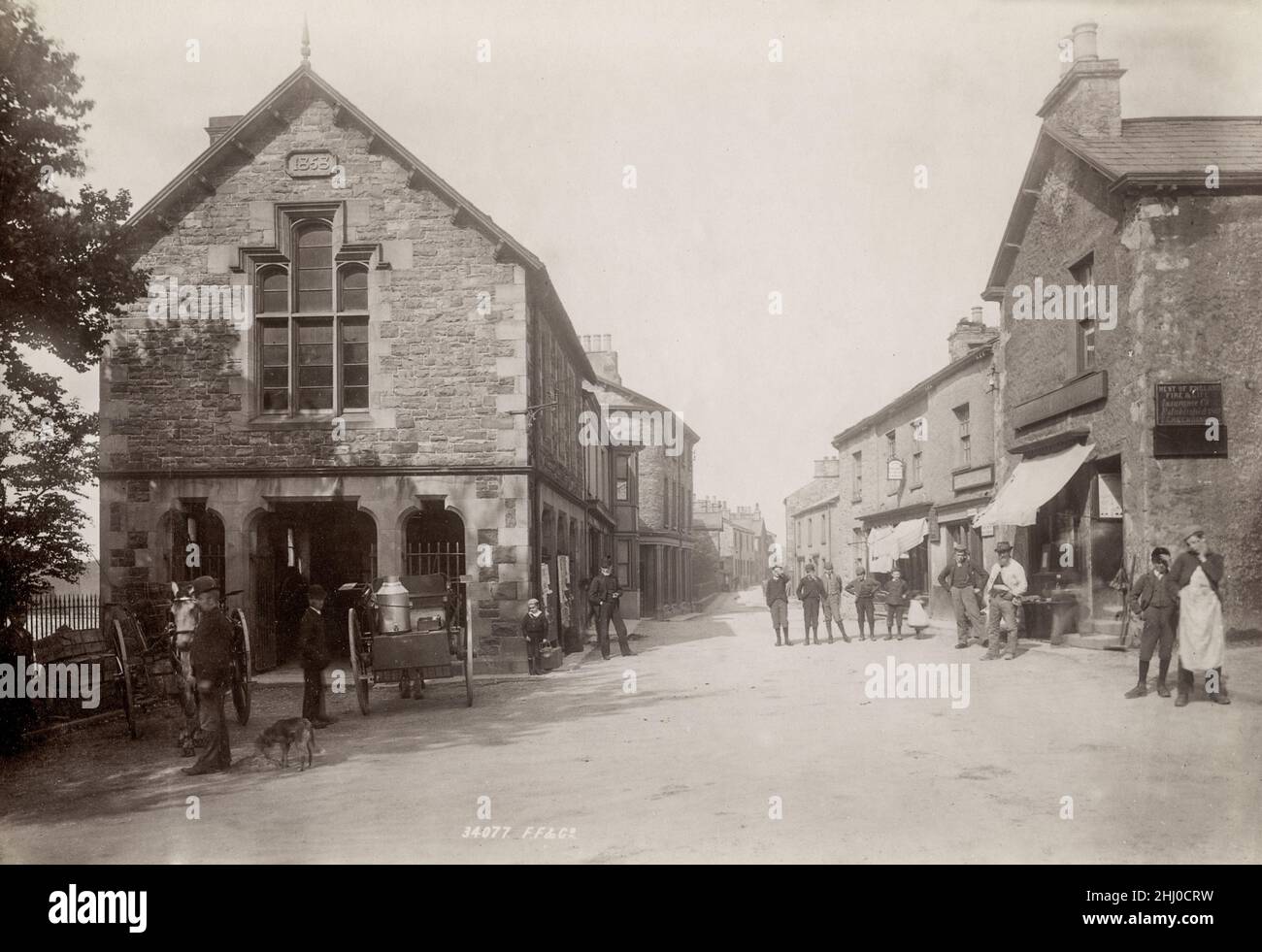 Fotografía vintage, finales de 19th, principios del siglo 20th, vista de 1894 - Sedbergh, Cumbria Foto de stock