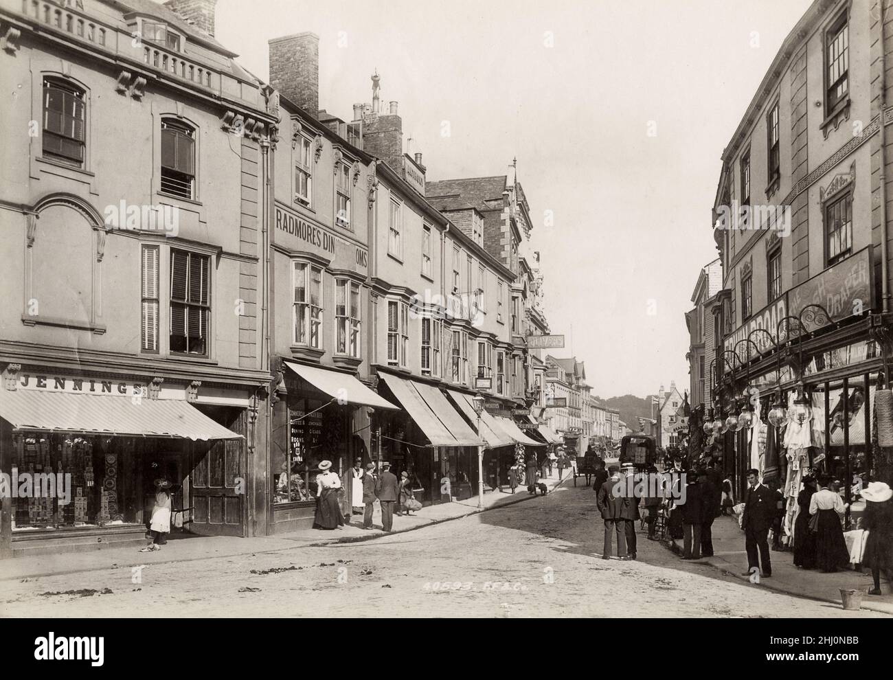 Fotografía vintage, finales de 19th, principios del siglo 20th, vista de 1897 - Victoria Place, Truro, Cornwall Foto de stock