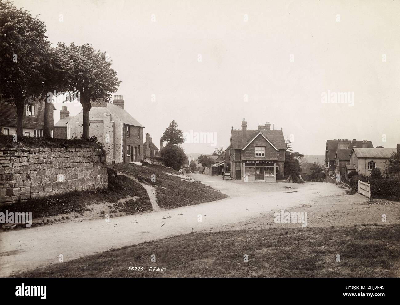 Fotografía Vintage, finales de 19th, principios del siglo 20th, vista de 1895 - Torno Hill, Sussex Foto de stock