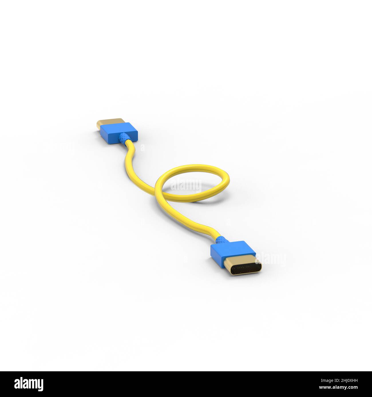 Cable cargador USB tipo C blanco para smartphone sobre fondo blanco. 3D  Representación Fotografía de stock - Alamy