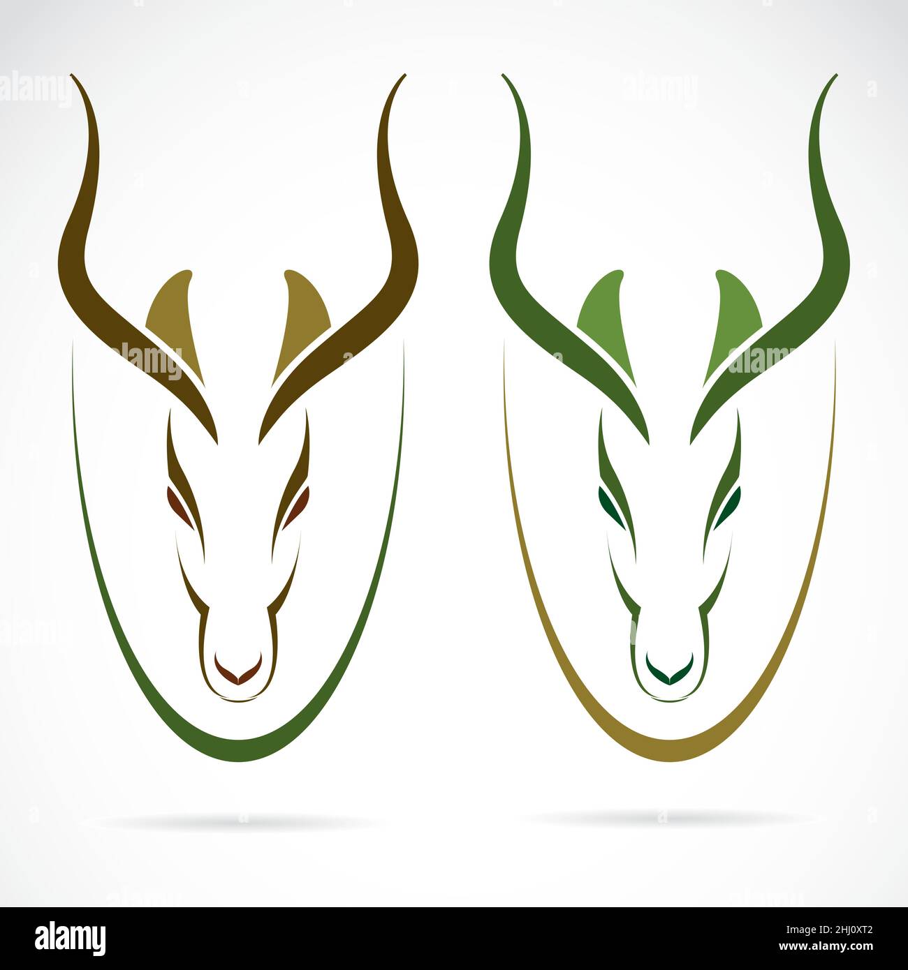 Vector de cabeza de impala y cuernos. Ilustración de vector en capas fácil de editar. Ilustración del Vector