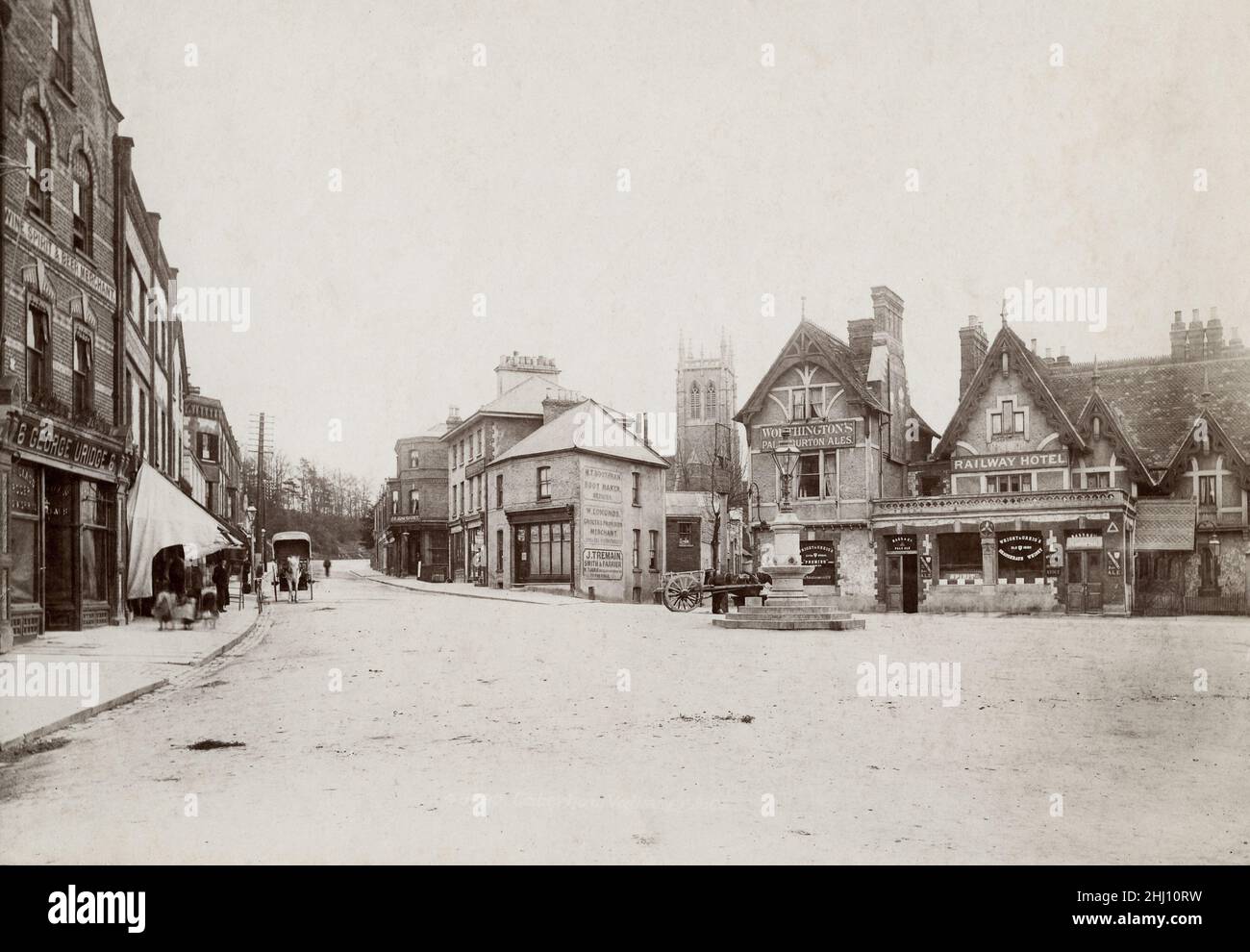 Fotografía vintage, finales de 19th, principios del siglo 20th, vista de c1890s - Godstone Road, Caterham, Surrey Foto de stock