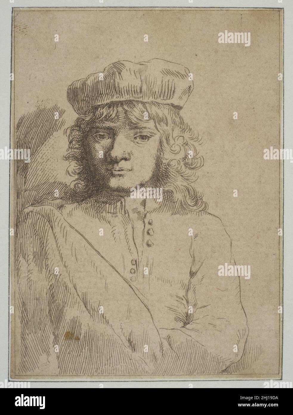 El hijo del artista, Tito (copia) ca.1656 después de Rembrandt (Rembrandt van Rijn) holandés. El Hijo del Artista, Tito (copia) 391968 Foto de stock