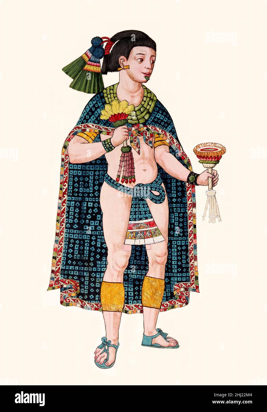 Nezahualpilli, gobernante de Texcoco, Imperio Azteca Foto de stock