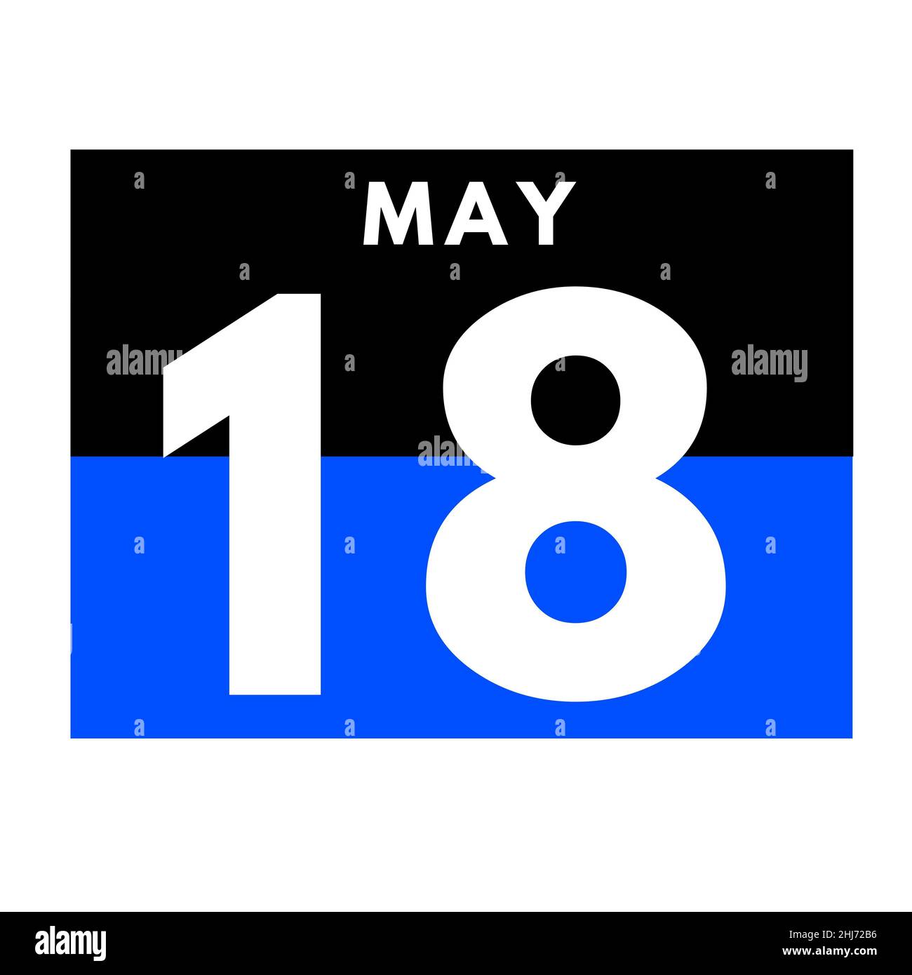 Mayo de 18 . Plano diario calendario icono .fecha, día, mes .calendario