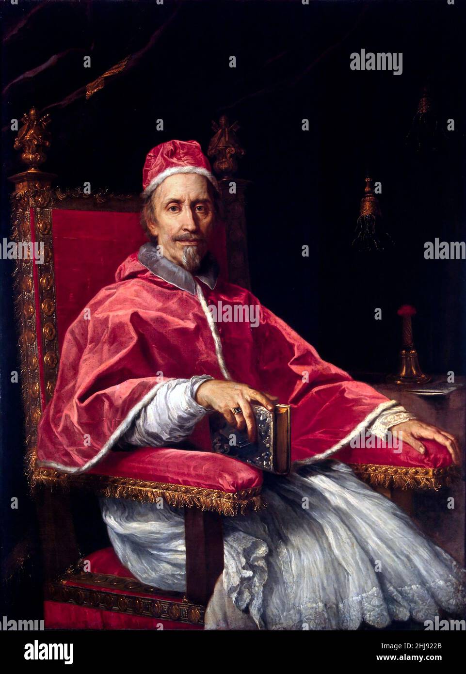 Retrato del Papa Clemente IX (1600-1669) por Carlo Maratti (1625-1713), óleo sobre lienzo, c. 1669 Foto de stock