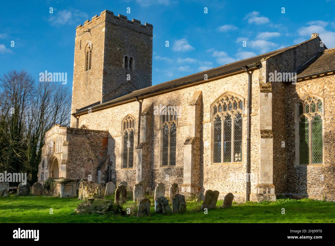 La Iglesia de San Lorenzo, Brundish, Suffolk, Reino Unido Foto de stock