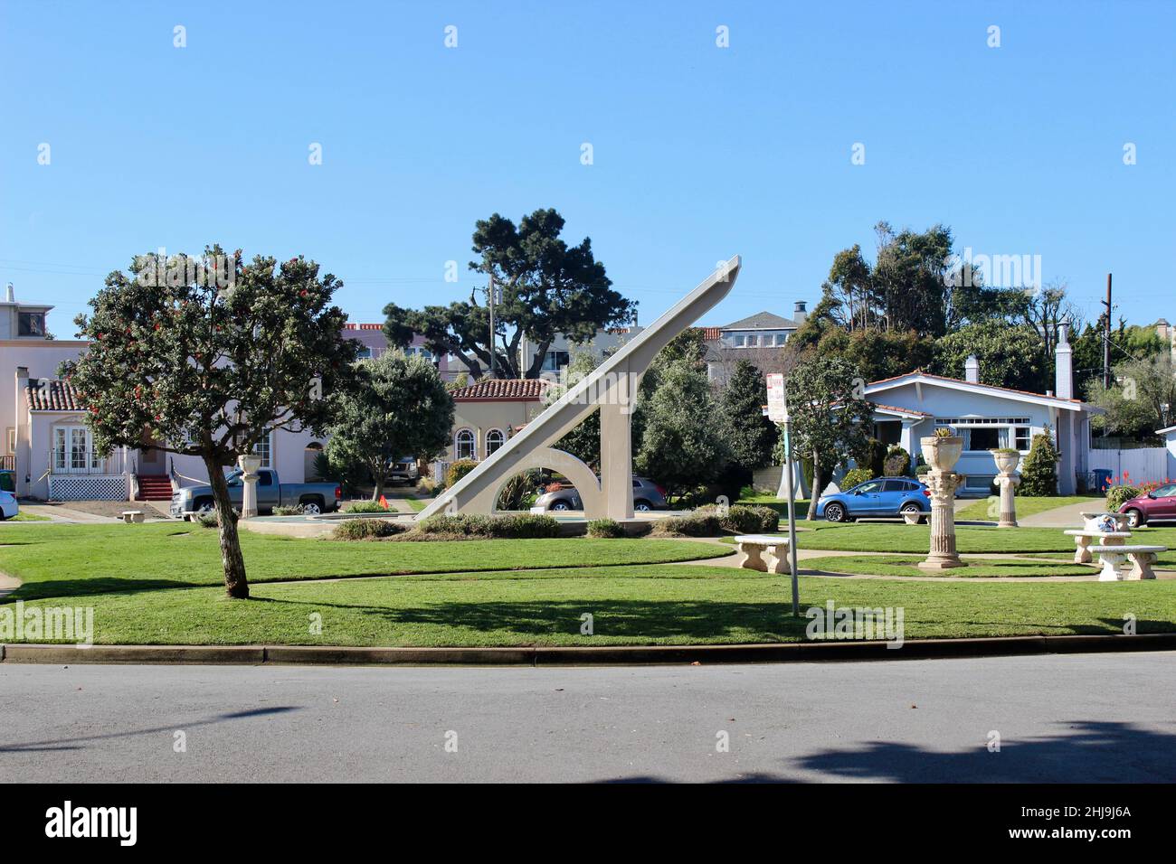 Ingleside Sundial, Ingleside Terraces, San Francisco, California Foto de stock