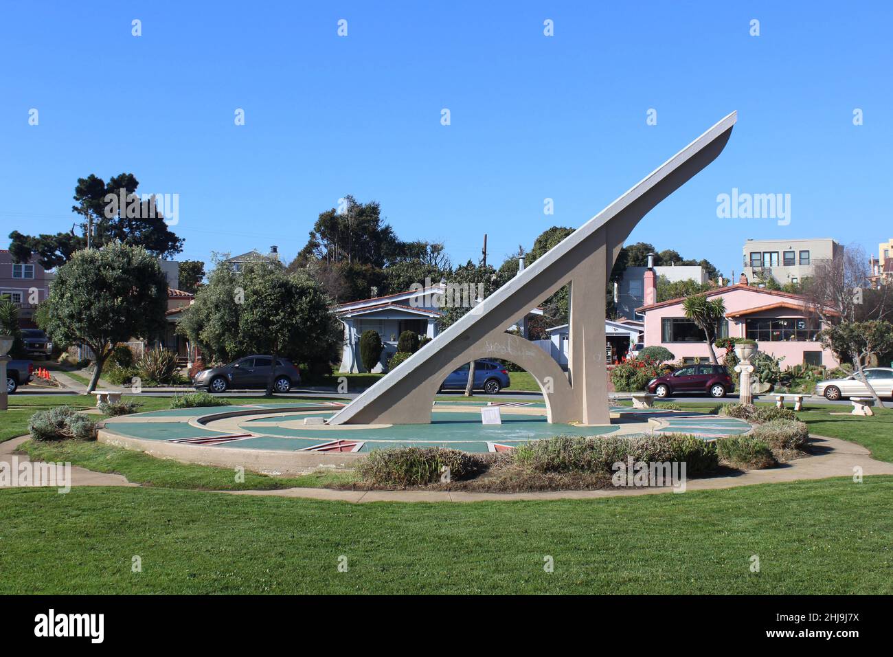 Ingleside Sundial, Ingleside Terraces, San Francisco, California Foto de stock
