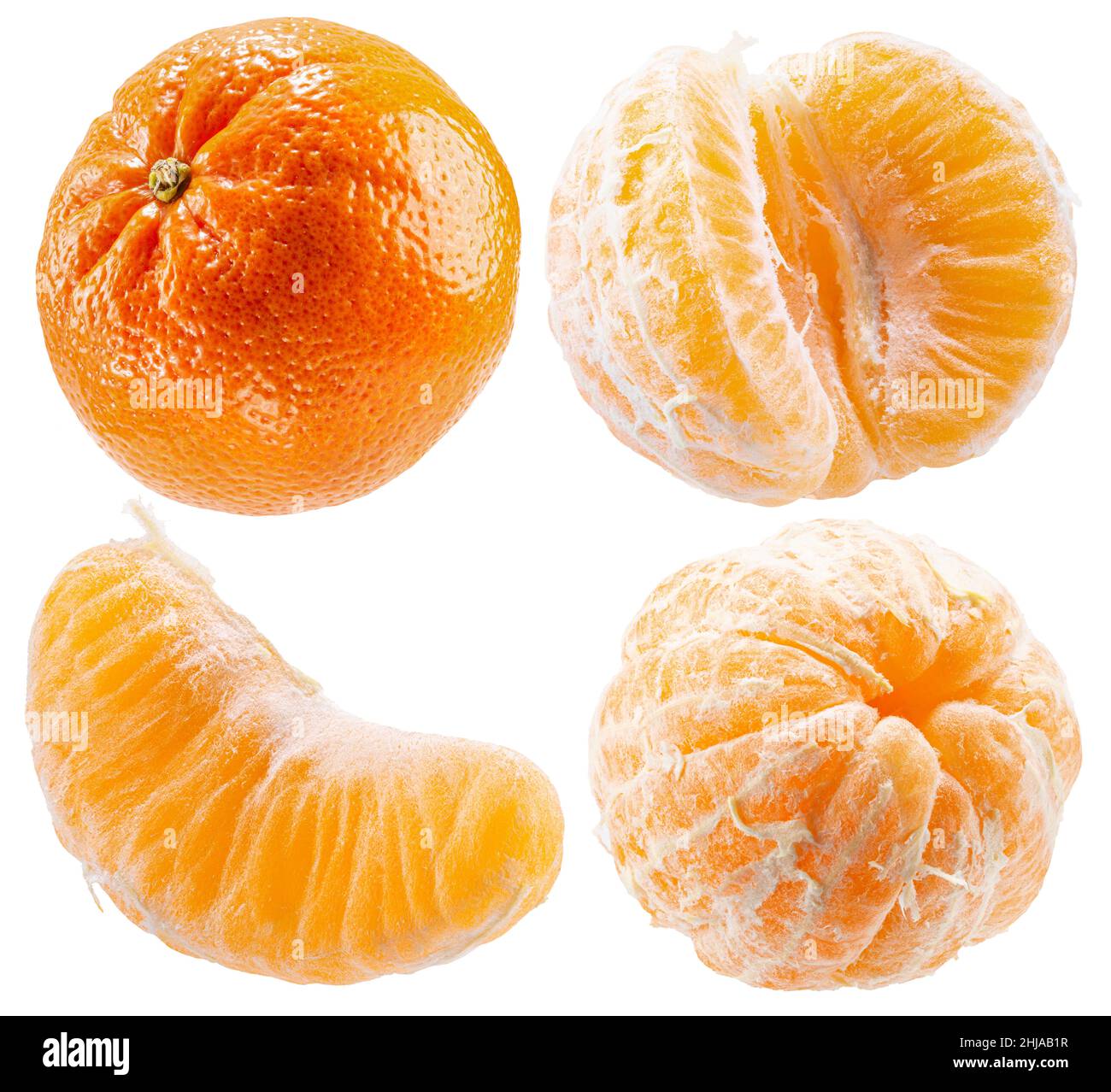 colección de tangerina aislada sobre fondo blanco. Foto de stock