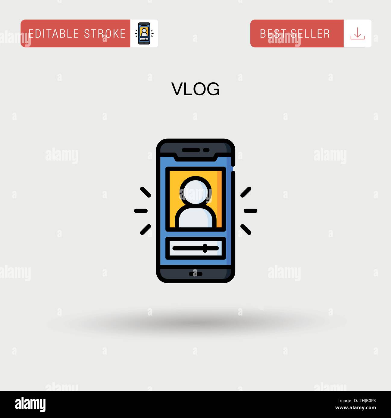 Icono Vlog vector simple. Ilustración del Vector