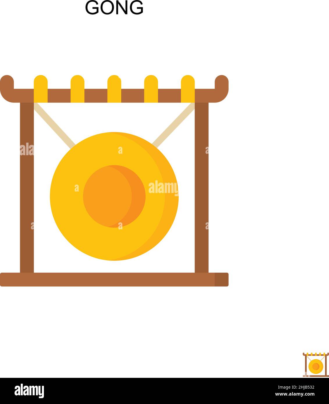 Icono de vector simple Gong. Plantilla de diseño de símbolos de