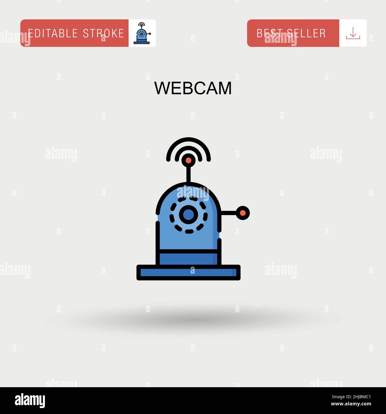 Icono de vector simple de la webcam. Ilustración del Vector