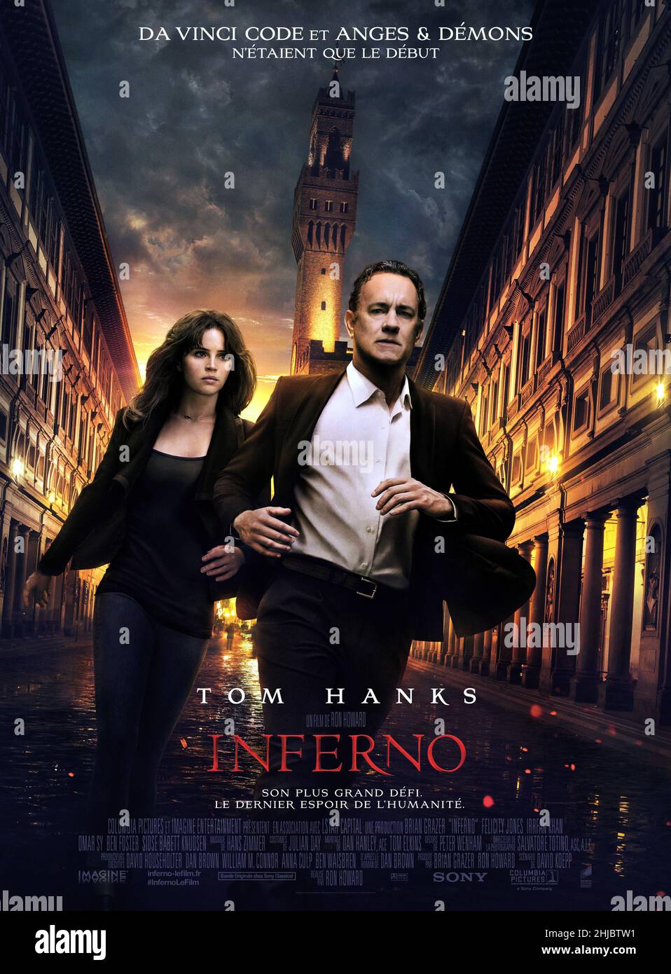 Inferno Año : 2016 USA Director : Ron Howard Felicity Jones, Tom Hanks Cartel francés Foto de stock