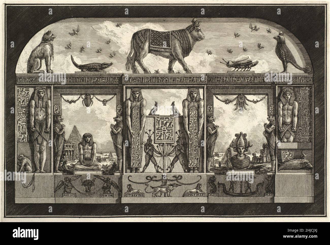 Decoración egipcia de la Caffe degli Inglesi (cafetería inglesa) en