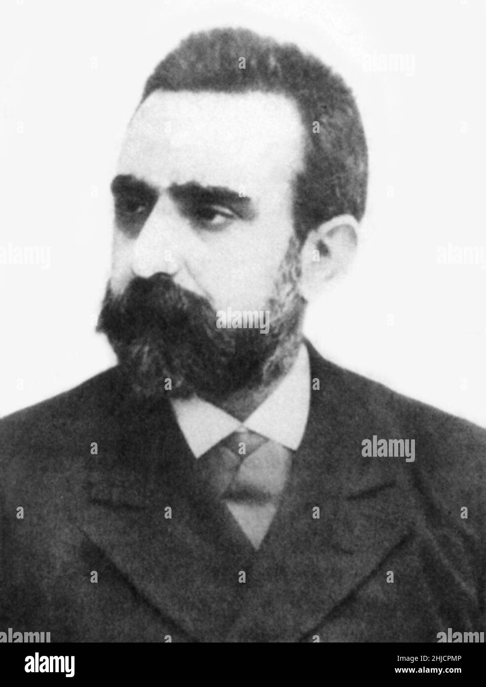 Jaume Ferran i Clua (1851-1929) fue un médico y bacteriólogo español que ayudó a desarrollar vacunas contra el cólera y el tifus. Foto de stock