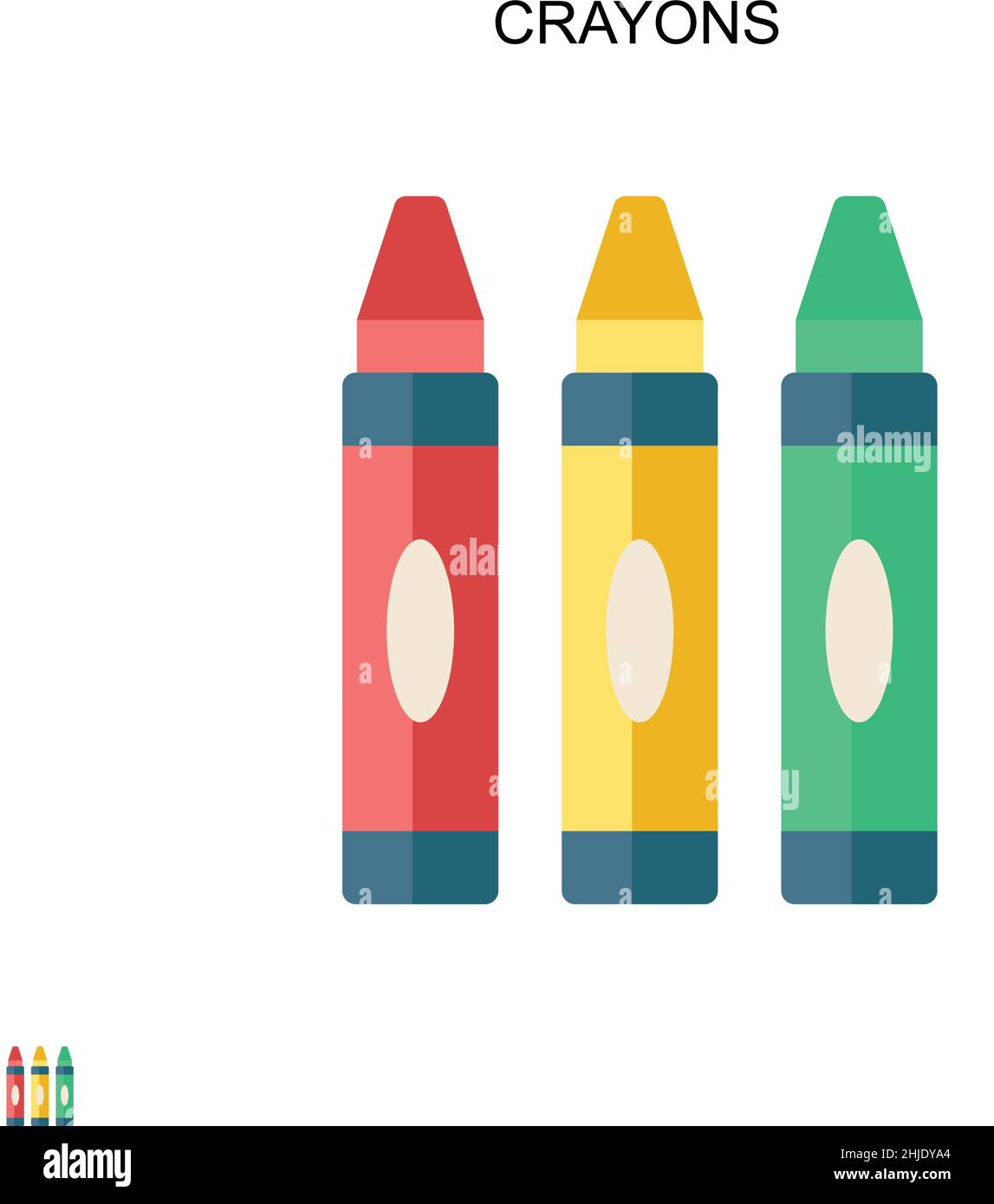 Crayones Icono de vector simple. Plantilla de diseño de símbolos de