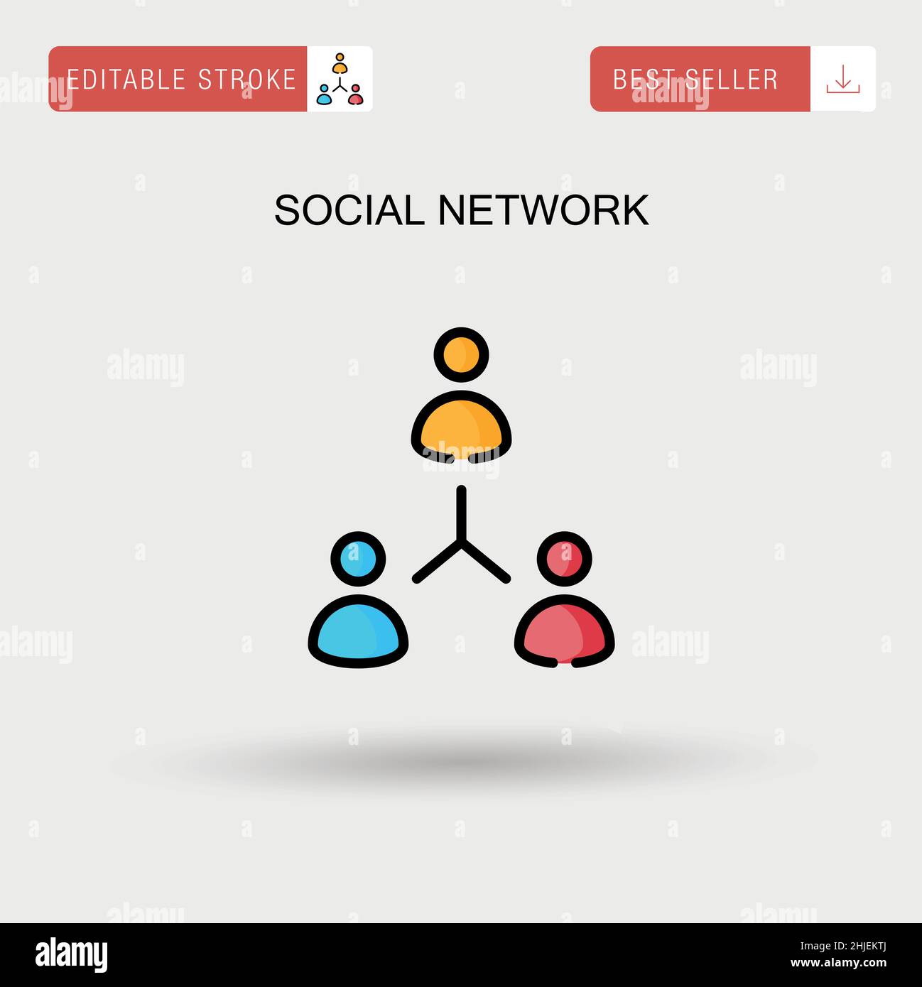 Icono de vector simple de red social. Ilustración del Vector