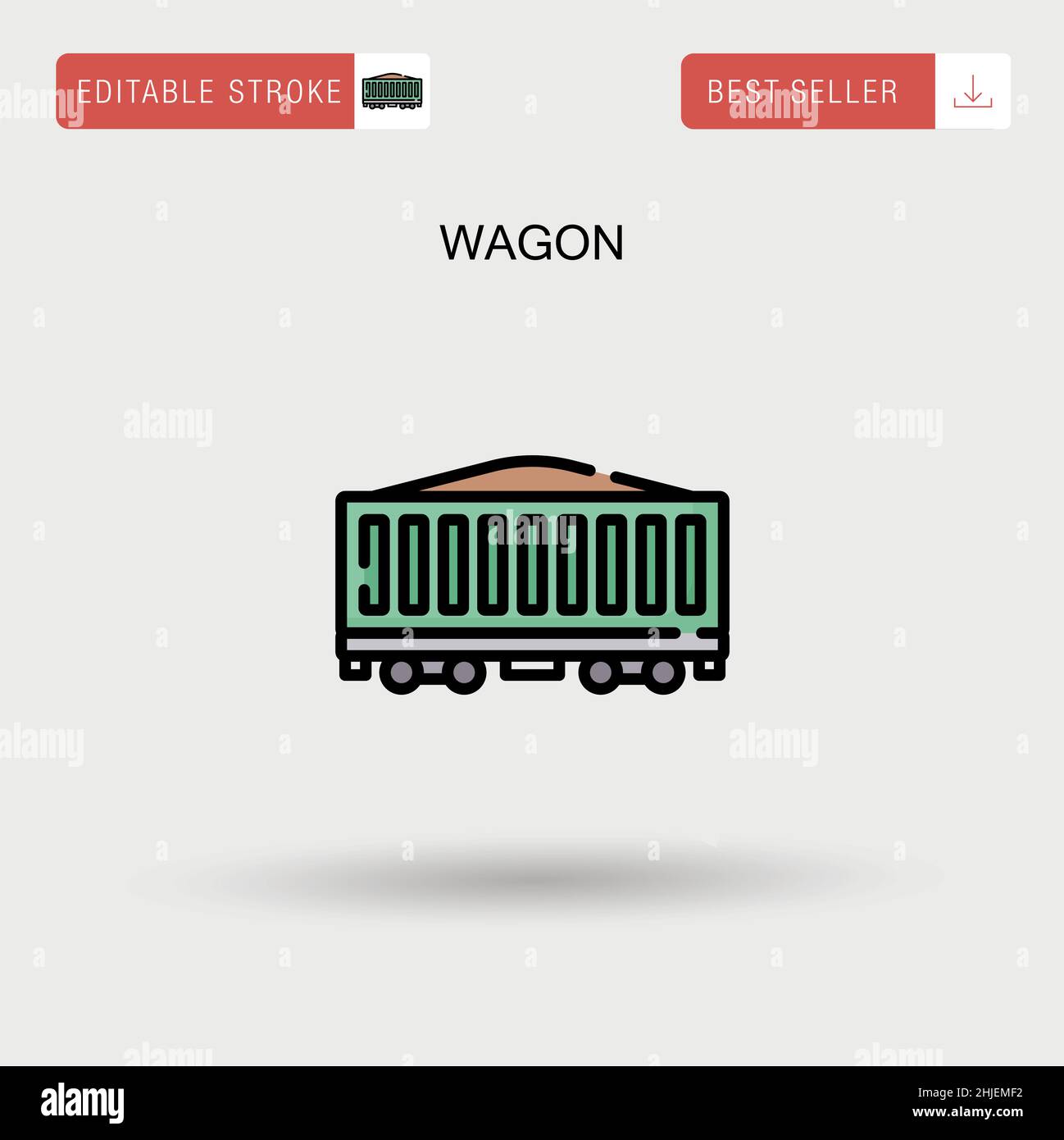 Icono de vector simple de vagón. Ilustración del Vector